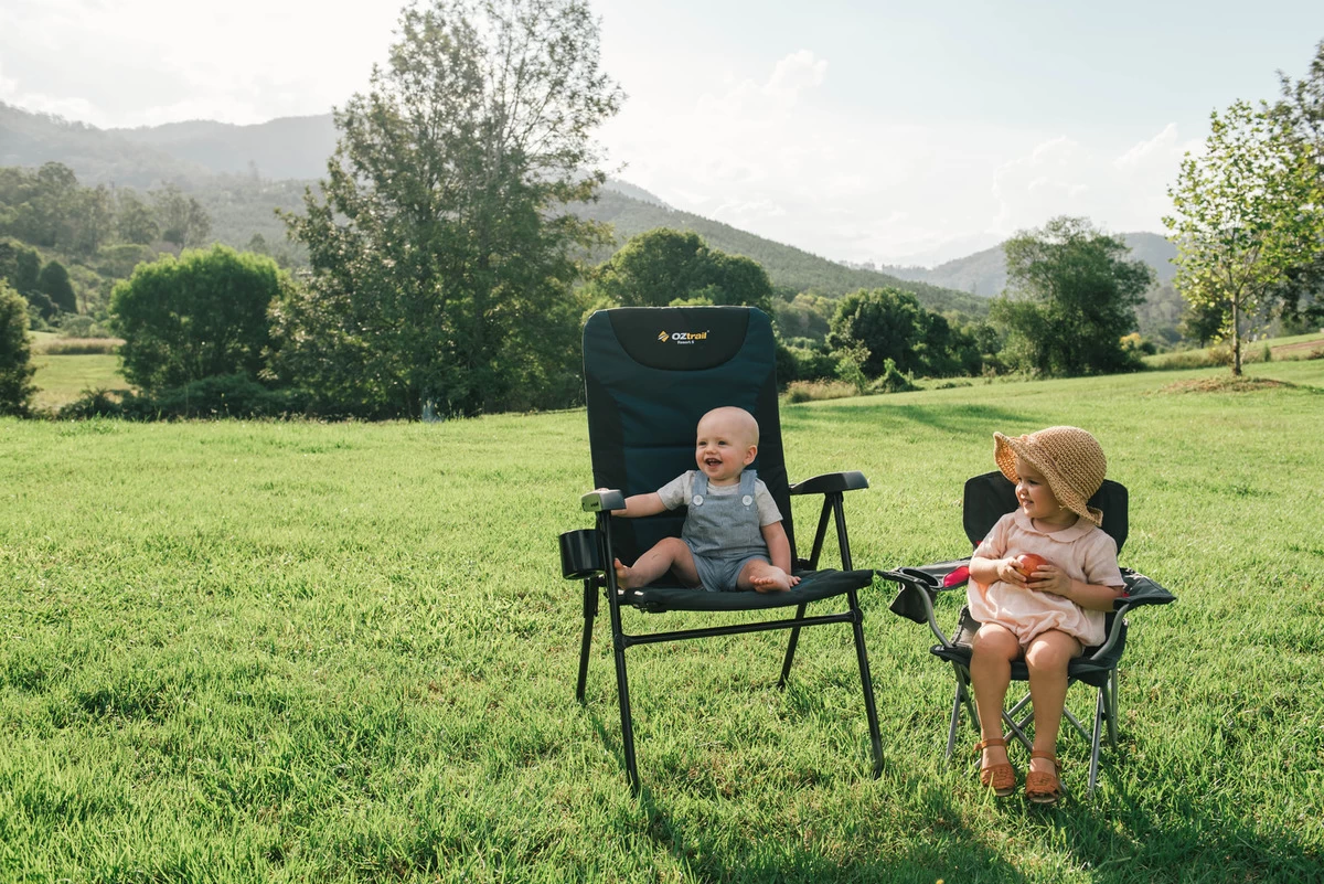 Oztrail Resort 5 Position Arm Chair - Navy - Image 3