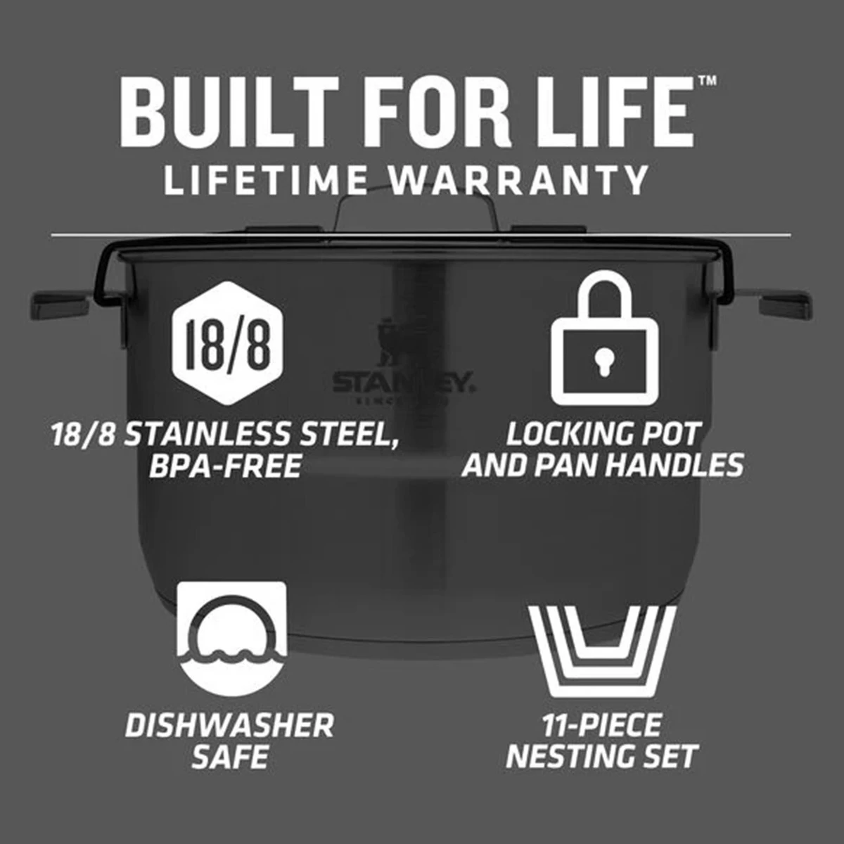 Stanley Adventure Even-Heat Camp Pro Camp Cook Set - Stainless Steel - Image 5