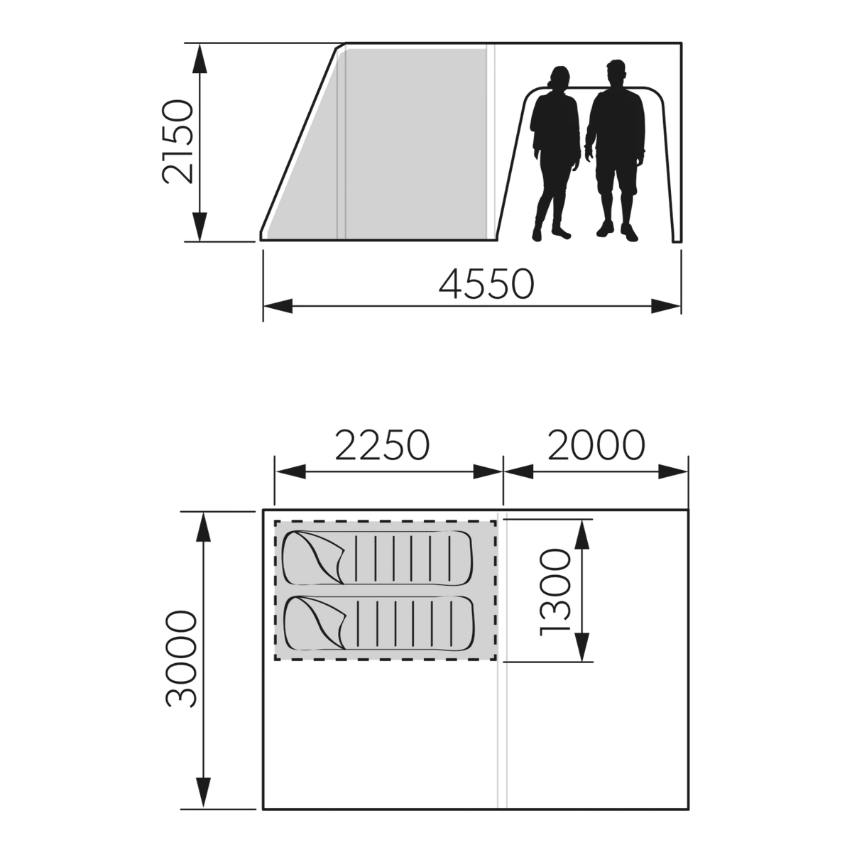 Dometic Santorini FTK 2x4 TC - Inflatable Camping Tent - 4-person - Image 4