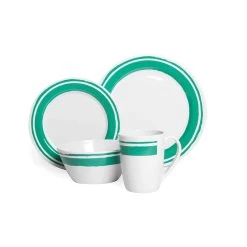 Campfire 16 Piece Melamine Dinner Set - Ocean Spray