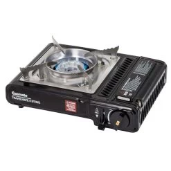 Gasmate Travelmate II Single Butane Stove - Black With Stainless Steel Spill Tray