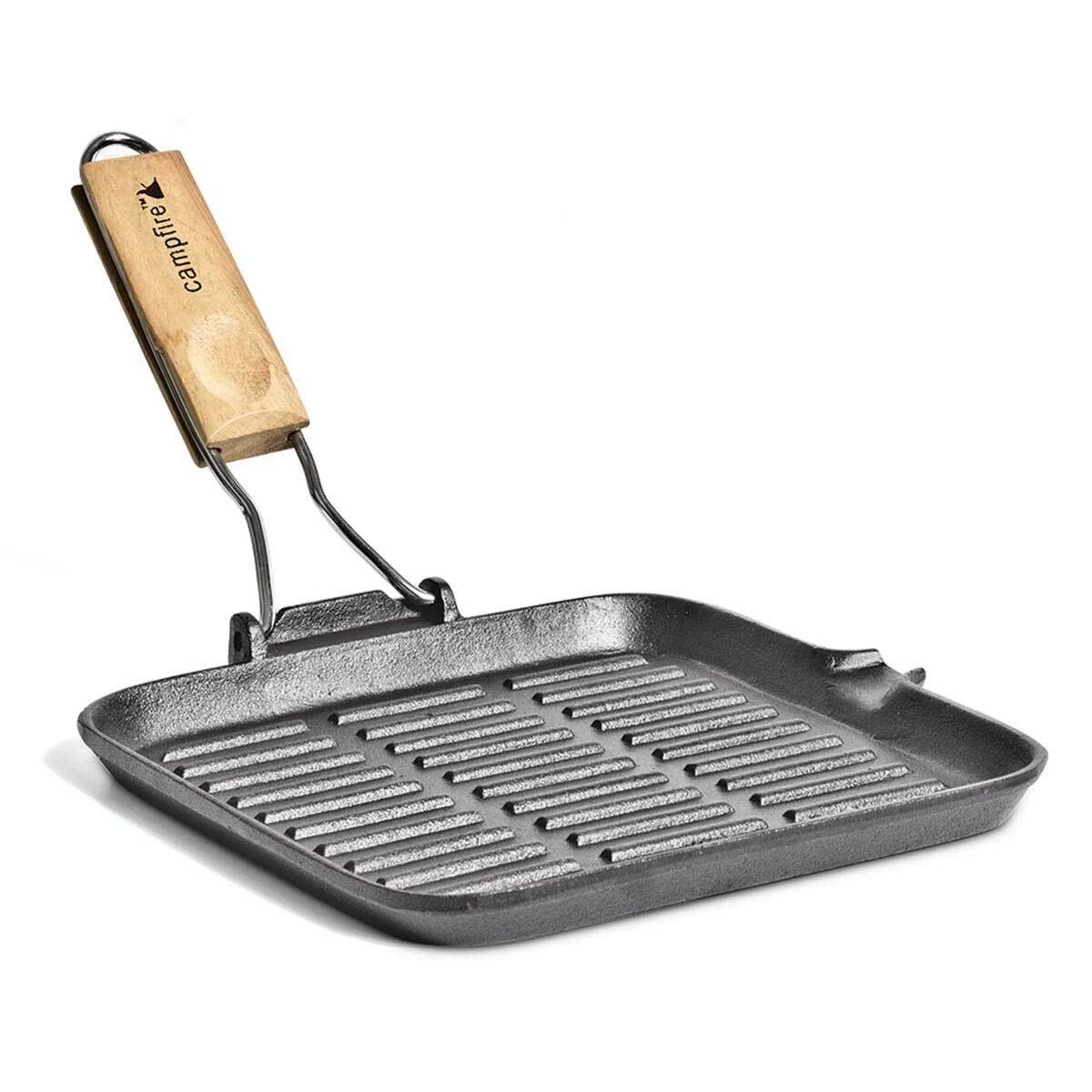 Campfire Cast Iron Square Folding Frypan 24cm